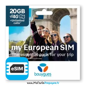 BOUYGUES My European SIM Travel Basic+ | 20Go illimité FR/UE