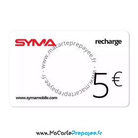 Recharge SYMA Mobile en ligne | 5€ Crédits appels/SMS/MMS/Internet