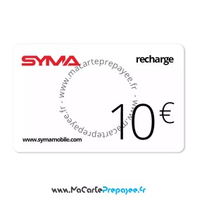 Recharge SYMA Mobile en ligne | 10€ Crédits appels/SMS/MMS/Internet