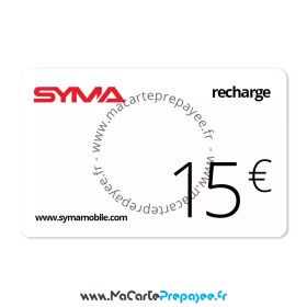 Recharge SYMA Mobile en ligne | 15€ Crédits appels/SMS/MMS/Internet