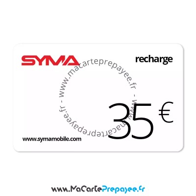 Recharge SYMA Mobile en ligne | 35€ Crédits appels/SMS/MMS/Internet
