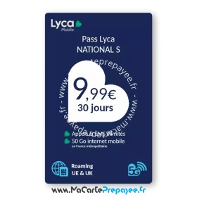 Lycamobile PASS National S en ligne | 9,99€