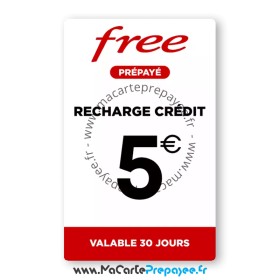Recharge Free Prépayé 5€ Classique | Crédit de communication