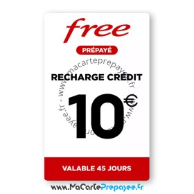 Recharge Free Prépayé 10€ Classique | Crédit de communication