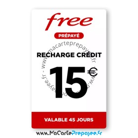 Recharge Free Prépayé 15€ Classique | Crédit de communication