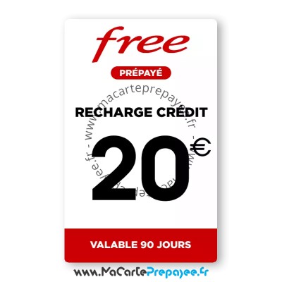 Recharge Free Prépayé 20€ Classique | Crédit de communication