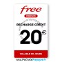 Recharge Free Prépayé 20€ Classique | Crédit de communication