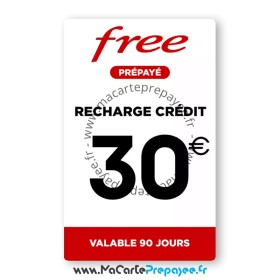 Recharge Free Prépayé 30€ Classique | Crédit de communication