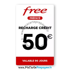 Recharge Free Prépayé 50€ Classique | Crédit de communication