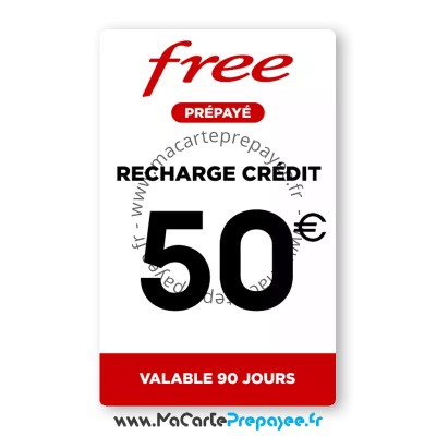 Recharge Free Prépayé 50€ Classique | Crédit de communication