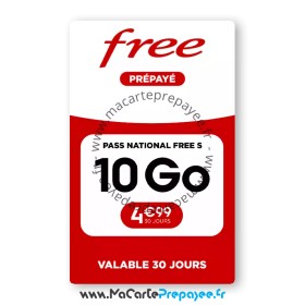 PASS Free National S | 10Go illimité | ROAMING