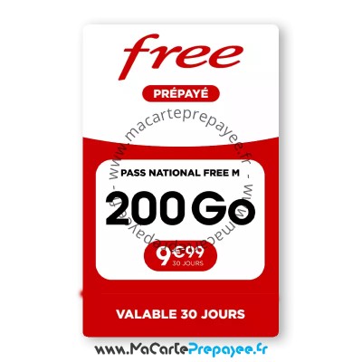 PASS Free National M | 200Go illimité | Appels internationaux | ROAMING
