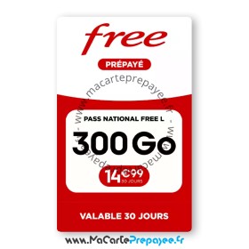 PASS Free National L | 300Go illimité | Appels internationaux | ROAMING