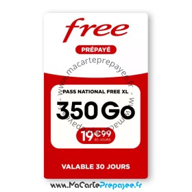PASS Free National XL | 350Go illimité | Appels internationaux | ROAMING