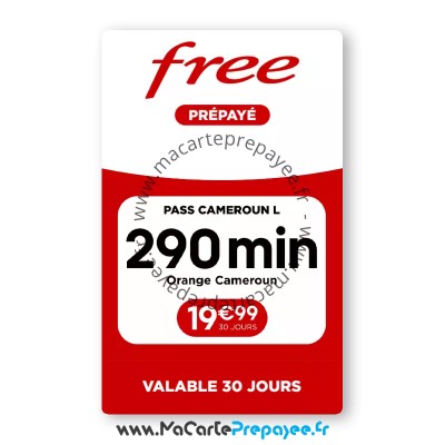 PASS Free International Cameroun 20 | Pour appeler vers le Cameroun