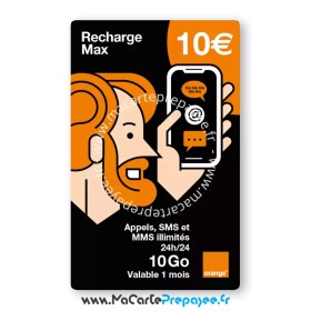 recharge max 10 euros orange, recharge max mobicarte orange, recharge orange max 10 euros