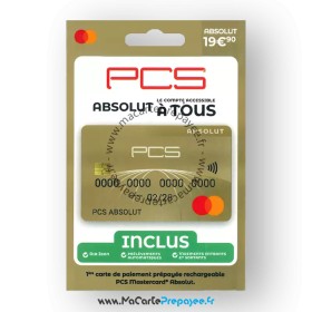 carte paiement prépayée pcs absolut, carte prépayée pcs absolut, carte bancaire prépayée pcs absolut
