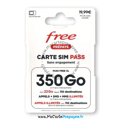 carte sim prépayée free internet 350 go, carte sim data prépayée free, carte sim prépayée free bureau de tabac