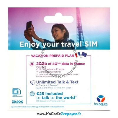 acheter carte sim bouygues travel en ligne