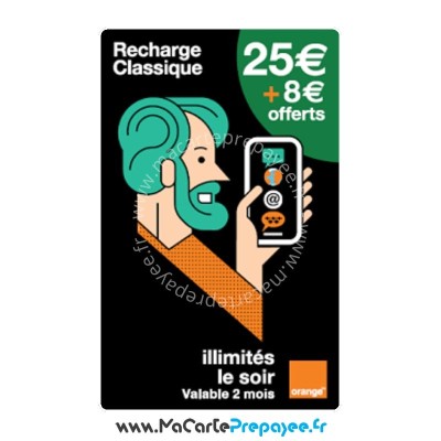carte mobile prépayée Orange 25€ classique