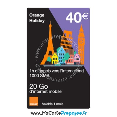 ORANGE MOBICARTE recharge en ligne | 40€ Holiday