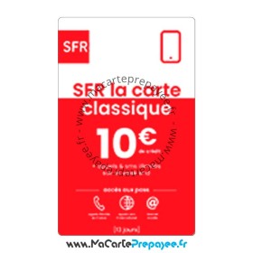 Recharge SFR La Carte en ligne | 10€ Classique