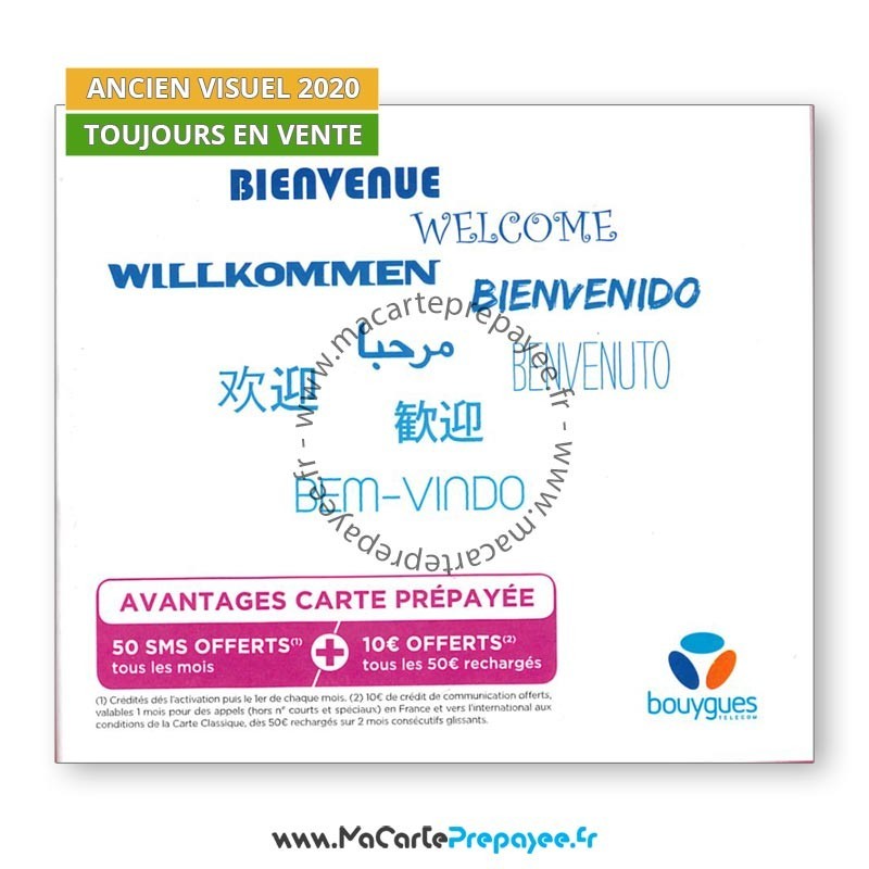 Carte SIM Prépayée BOUYGUES 50 SMS inclus