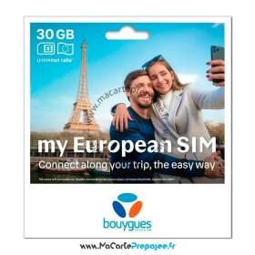 BOUYGUES Telecom My European SIM | Illimité + 30GB FR/UE + 25€ Monde