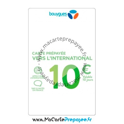 Recharge Bouygues en ligne | 10€ INTERNATIONALE