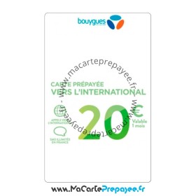 Recharge Bouygues en ligne | 20€ INTERNATIONALE