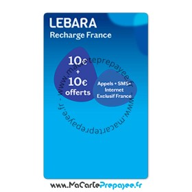 Recharge LEBARA en ligne | 10€ + 10€ NATIONALE DOUBLEE