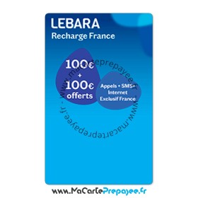 Recharge LEBARA en ligne | 100€ + 100€ NATIONALE DOUBLEE